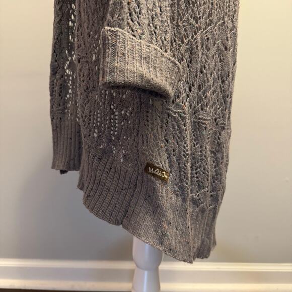 Matilda Jane gray open-knit cardigan sweater Pixie Dust Secret Fields Size LARGE - Picture 3 of 7